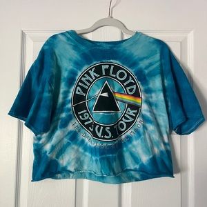 Pink Floyd Cropped Tie-Dye Shirt